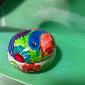 MEXICANA Colorful Bird Trinket Box - Blue, Green, Red, Orange